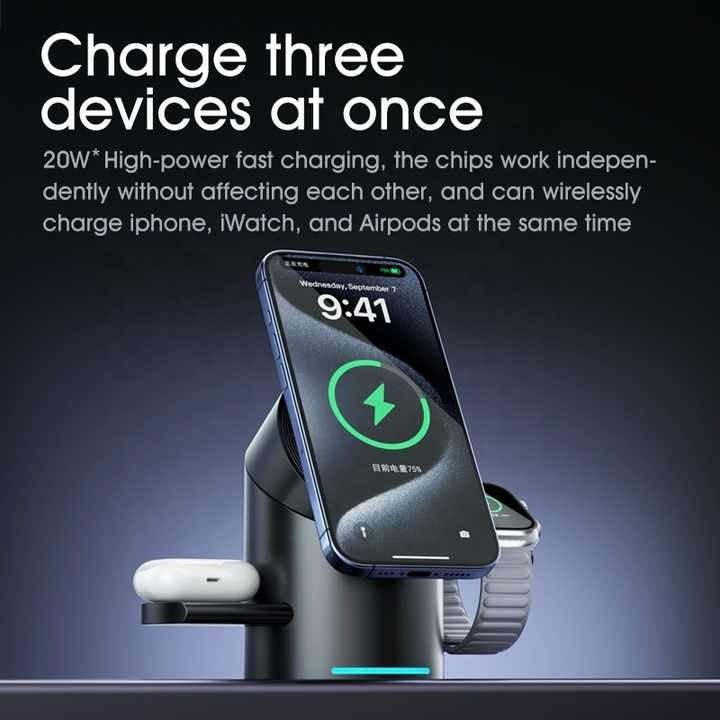 Wireless Charging Station 3 in 1