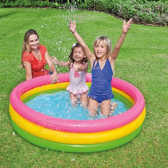114cm Baby Swimming Pool 3 Color Rainbow Round